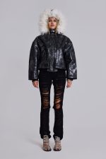 Mistra PU Leather Bomber Jacket - Image 5