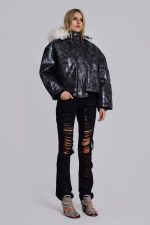 Mistra PU Leather Bomber Jacket - Image 6