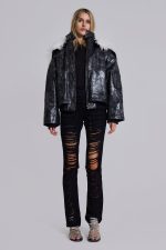 Mistra PU Leather Bomber Jacket - Image 8