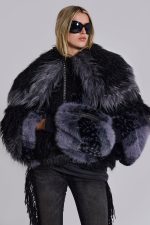 Oksana Patchwork Faux Fur Coat - Image 5