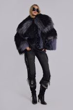 Oksana Patchwork Faux Fur Coat
