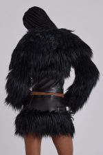 Viera Faux Fur and Leather Jacket - Image 3