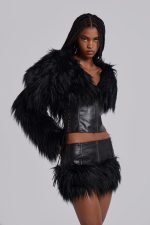 Viera Faux Fur and Leather Jacket - Image 4