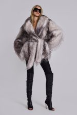 Haka Faux Feather Belted Fur Coat