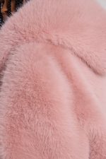 Mara Oversized Faux Fur Coat in Pink - Image 8