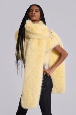 Saskia 2-in-1 Faux Fur Shrug in Yellow - Image 4