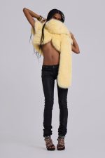 Saskia 2-in-1 Faux Fur Shrug in Yellow - Image 2