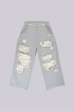 Distressed Grey Marl Baggy Monster Joggers - Image 2