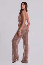 Deva Sequin Knit Trousers in Sand - Image 6