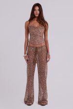 Deva Sequin Knit Trousers in Sand