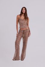 Deva Sequin Knit Corset Top in Sand - Image 6