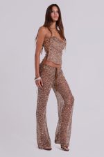 Deva Sequin Knit Trousers in Sand - Image 8