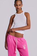 Cleo Slouchy Bootcut Jogger in Pink - Image 5