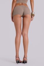 Azalea Button Knit Mini Shorts In Sand - Image 6