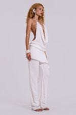 Tatiana Backless Studded Top in White - Image 3