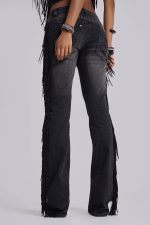 El Topo Fringe Bootcut Jeans in Black Wash - Image 6