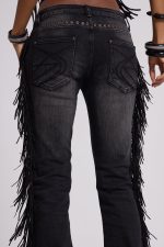 El Topo Fringe Bootcut Jeans in Black Wash - Image 8