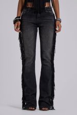 El Topo Fringe Bootcut Jeans in Black Wash - Image 5