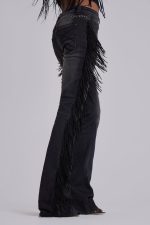 El Topo Fringe Bootcut Jeans in Black Wash - Image 7