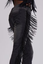 El Topo Fringe Bootcut Jeans in Black Wash - Image 2