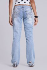 Rider Low Rise Straight Leg Jeans in Light Wash - Image 3