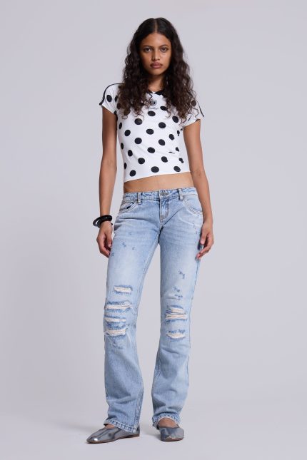 Rider Low Rise Straight Leg Jeans in Light Wash