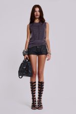 Ardor Coated Mini Denim Shorts - Image 4