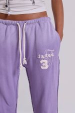 Cleo Slouchy Bootcut Jogger in Purple - Image 3