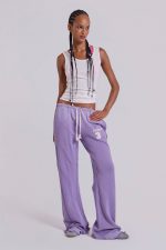 Cleo Slouchy Bootcut Jogger in Purple - Image 7