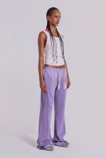 Cleo Slouchy Bootcut Jogger in Purple - Image 5