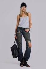 Aleya Beaded Top in Grey - Image 2