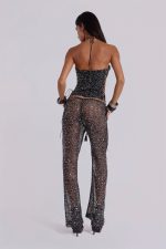 Deva Sequin Knit Trousers in Midnight - Image 3
