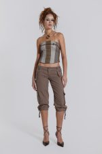 Demi Panelled Check Corset Top - Image 6