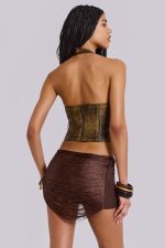 Vaca Whipstitch Faux Leather Corset - Image 4