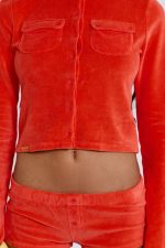 Tangerine Velour Cardigan - Image 6