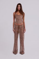 Deva Sequin Knit Corset Top in Sand - Image 5