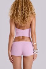 Azalea Button Knit Halter Top In Phlox - Image 3