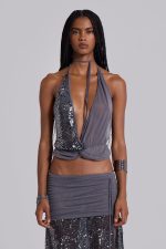 Selina Sequin Backless Top