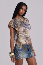 Nuka Asymmetric Drape Top - Image 7