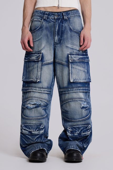 Light Wash Apex Denim Cargos