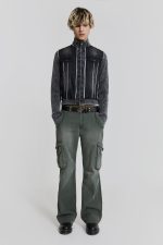 Khaki Straight Leg Cargo Trousers - Image 2
