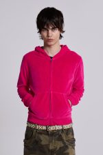 Low Life Hot Pink Velour Hoodie - Image 9