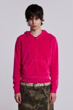 Low Life Hot Pink Velour Hoodie - Image 10