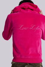 Low Life Hot Pink Velour Hoodie - Image 6