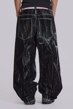 Black Flock Colossus Jeans - Image 4