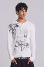 Anointed White Waffle Henley Tee - Image 3