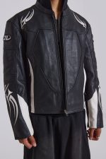 Crash Leather Biker Jacket - Image 11