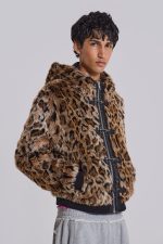 Leopard Faux Fur Hooded Mendoza Jacket - Image 6