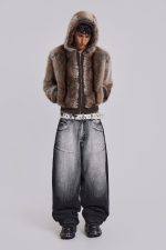 Bear Faux Fur Hooded Jacket - Image 3