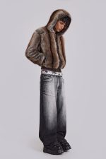 Bear Faux Fur Hooded Jacket - Image 8